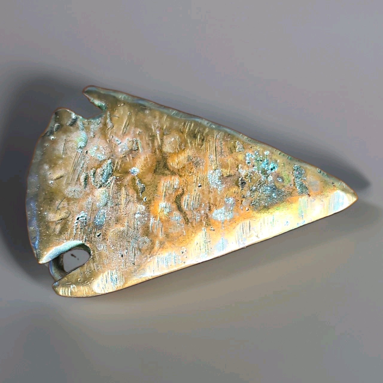 Vintage Solid Brass Or Bronze Western Slide Belt Buckle W/Patina