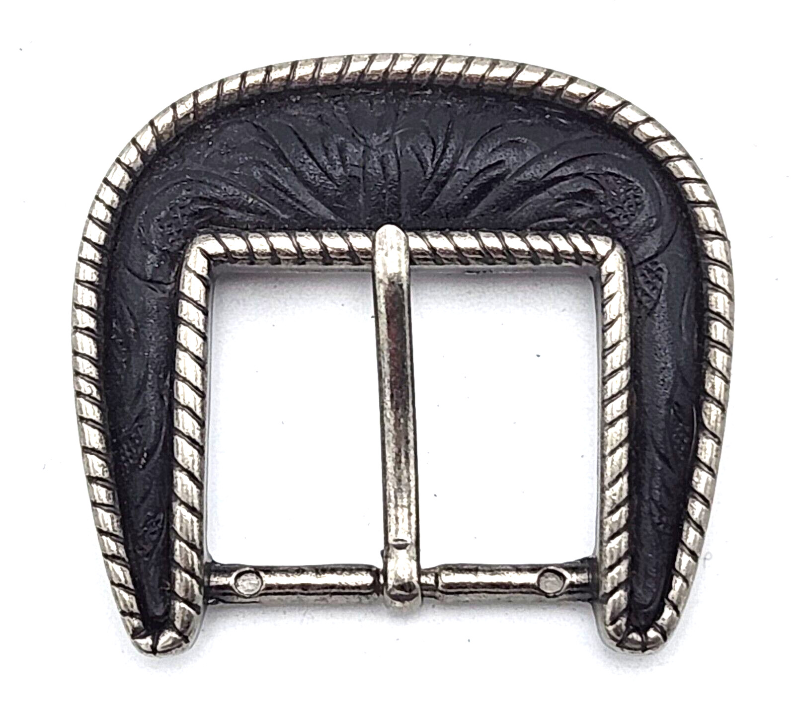 Vintage Carve Pattern Metal Handmade Leather Craft Belt Buckle Silver Tone