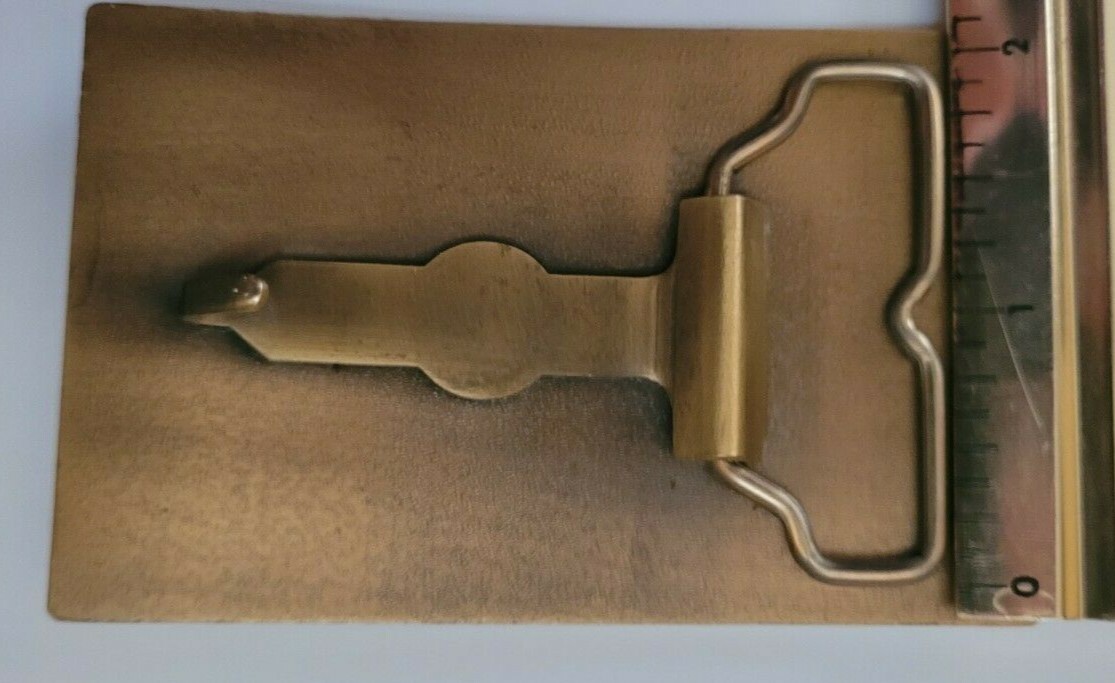Vintage Space Shuttle Rockwell International Brass Belt Buckle 3 1/2&Prime; by 2 1/4&Prime;