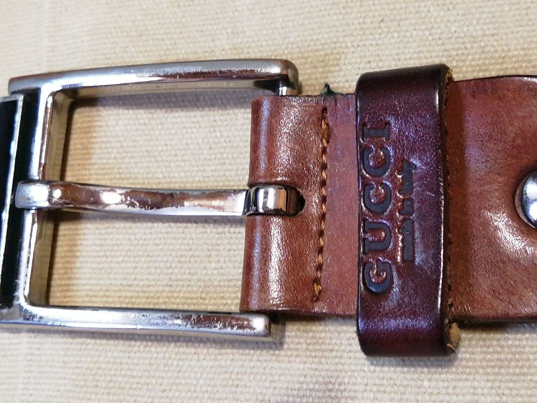 GUCCI Pre-Owned Old Leather Belt Sherry Line Made In