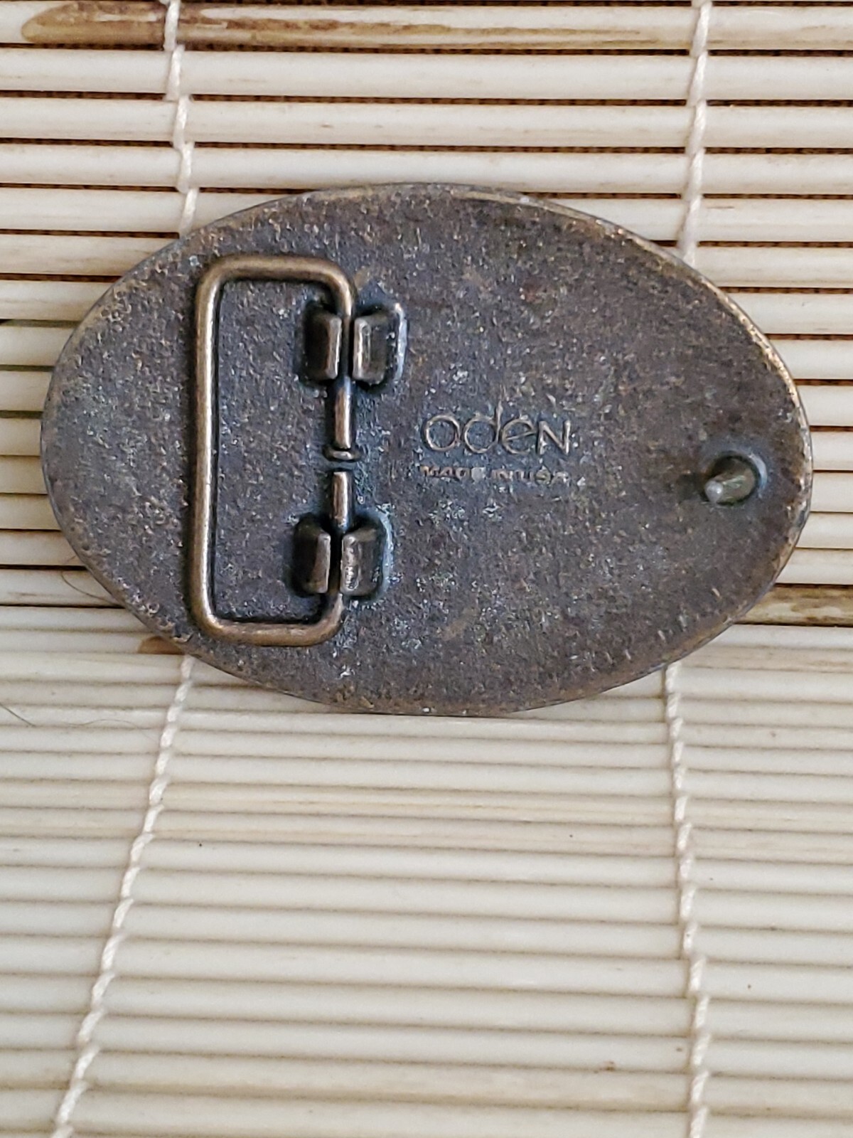 Vintage RONNY Belt Buckle By Oden – Made In USA – 2-3/4”x 2”