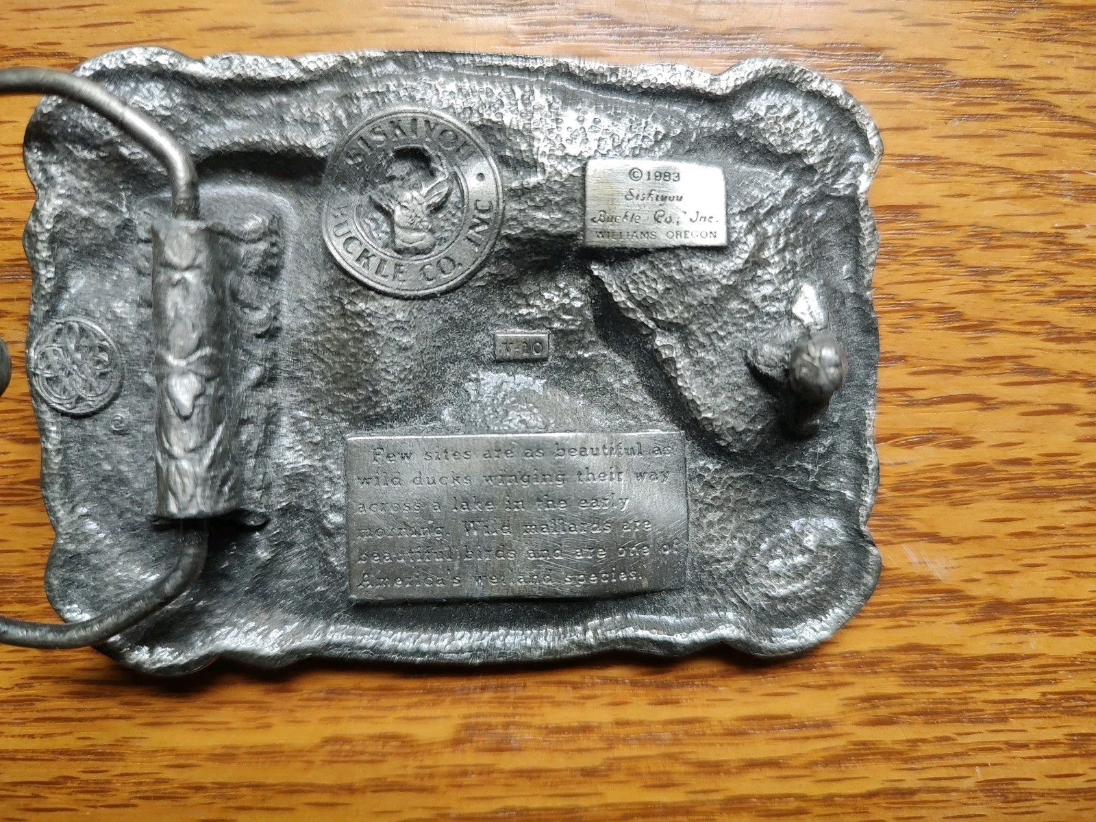 1983 Vintage Wild Ducks Mallards Siskiyou Belt Buckle