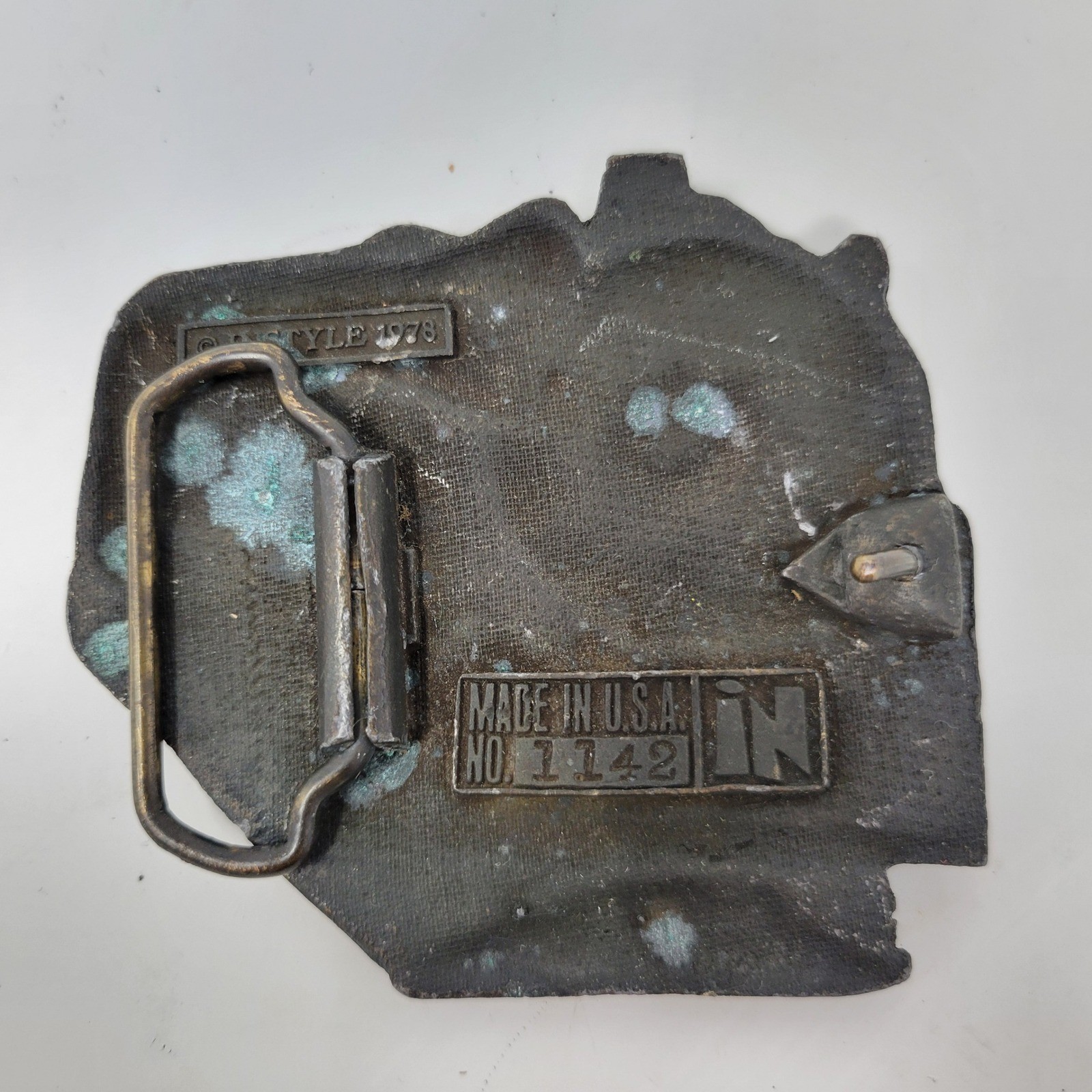 Vintage 1978 In Style Steam Locomotive Train Belt Buckle Brass Made in USA 1142