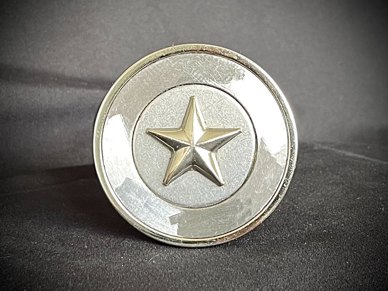 “Five Point Relic” Belt Buckle 2.5” Round Handmade Star OOAK Darren McNees