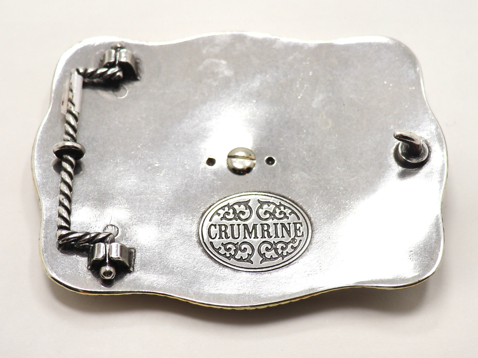 NEW Crumrine Western Rectangle BULL RIDER Belt Buckle 3807241 BOXED