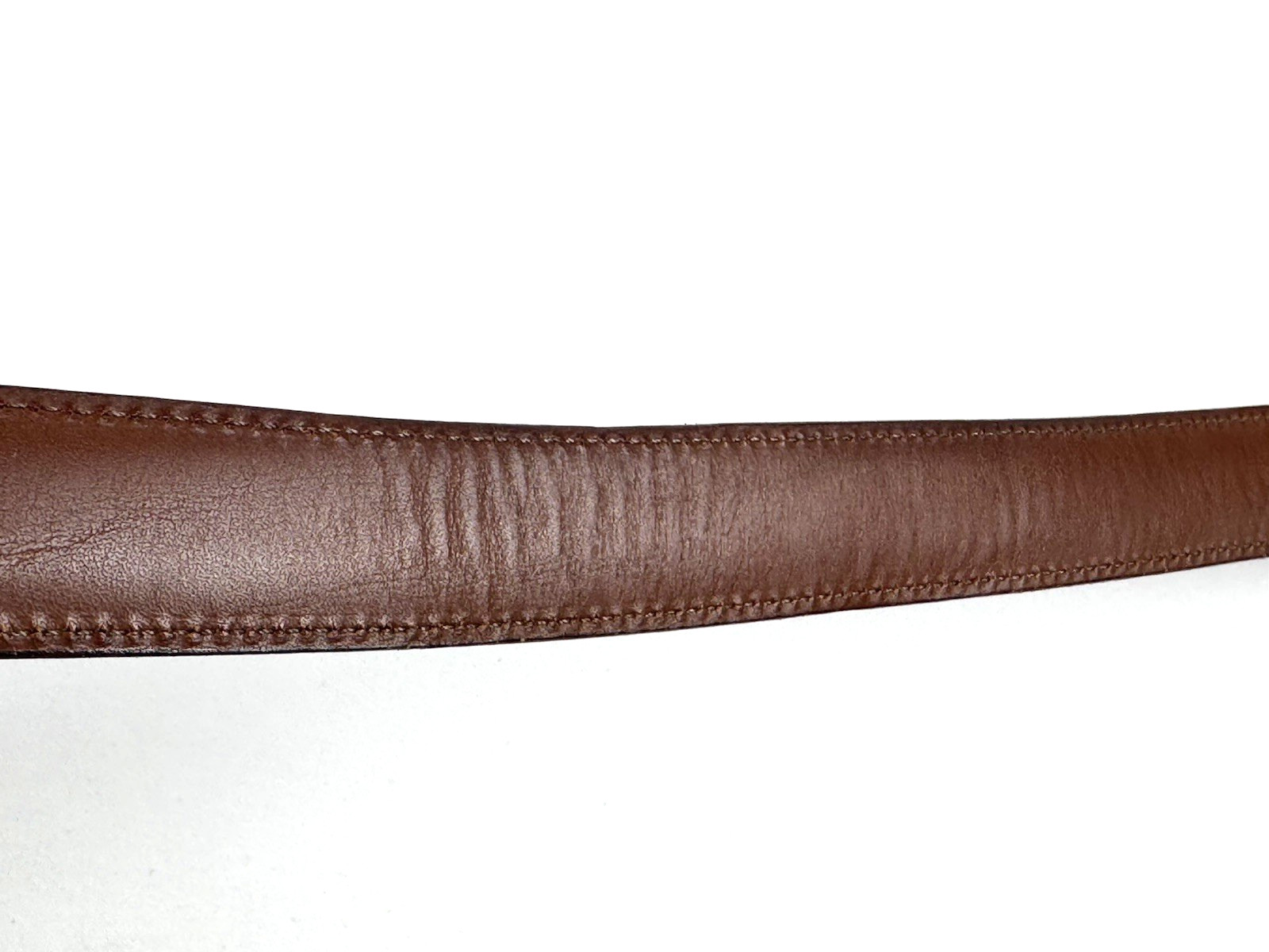 Dooney & Bourke Belt Mens Size 36 Dark Brown Calf Leather Brass Buckle 9121