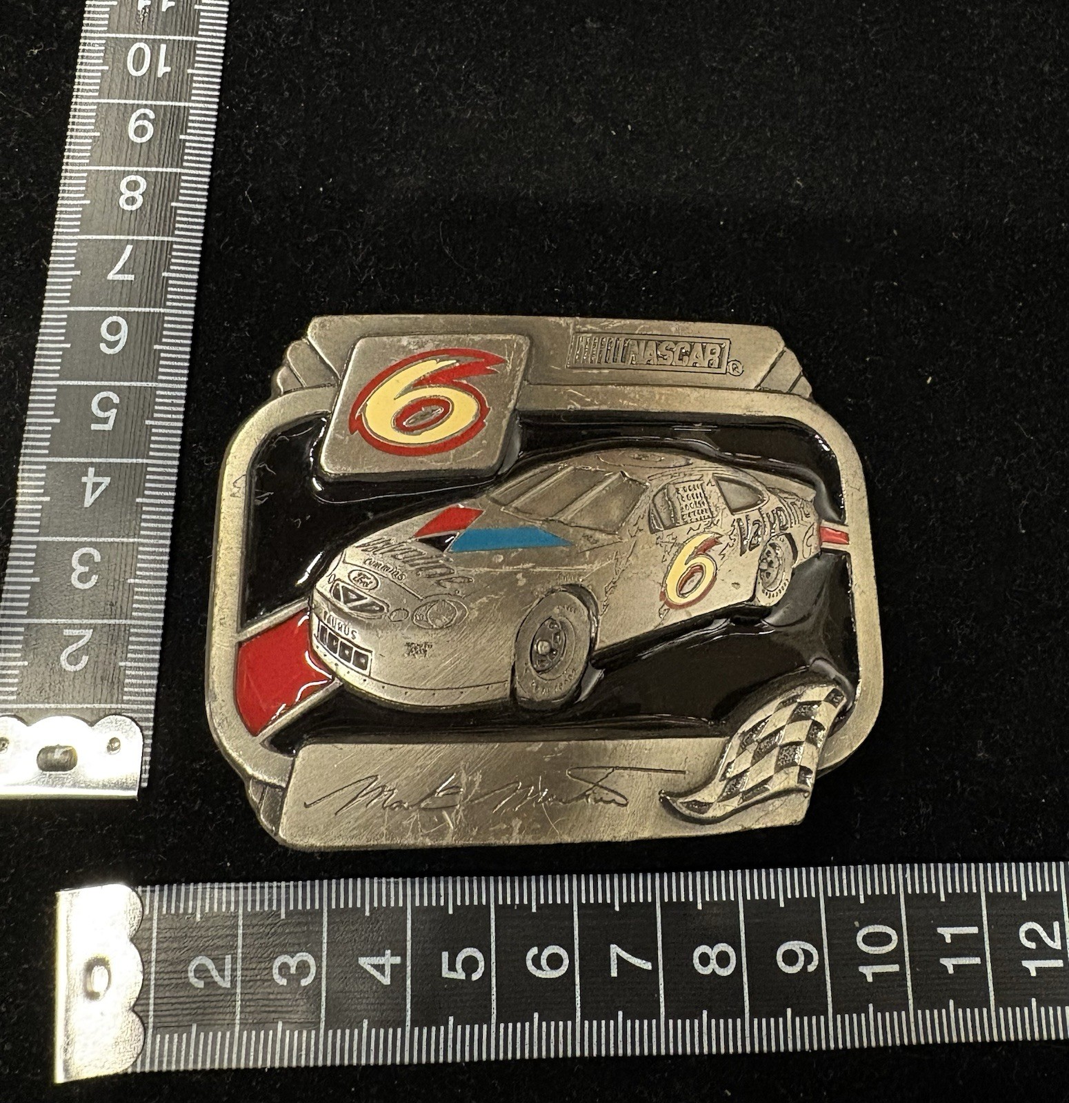 vintage American Legends Foundry pewter NASCAR belt buckle #6 RARE