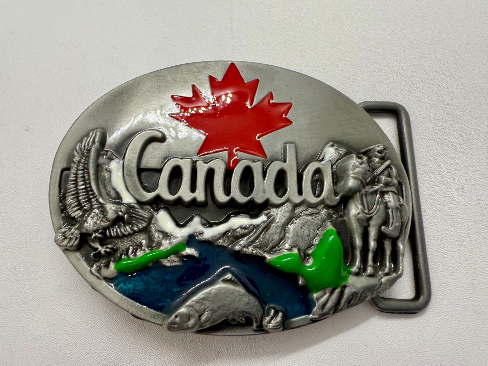 Canada Beautiful Country Commemorative Nature Wildlife Fish Scene Belt Buckle