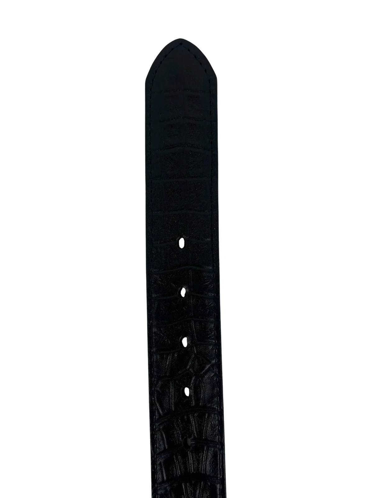 Genuine Leather Alligator Caiman Print Western Belt with Removable Buckle -Black
