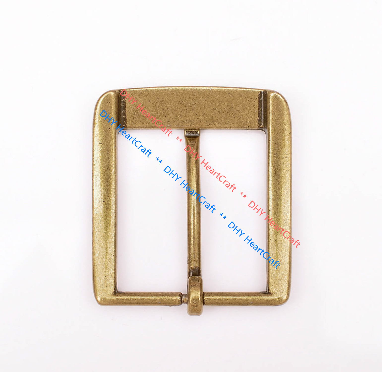 Flower Engraved Antique Brass Prong Pin Buckle Men Leather Belt Buckle 40mm