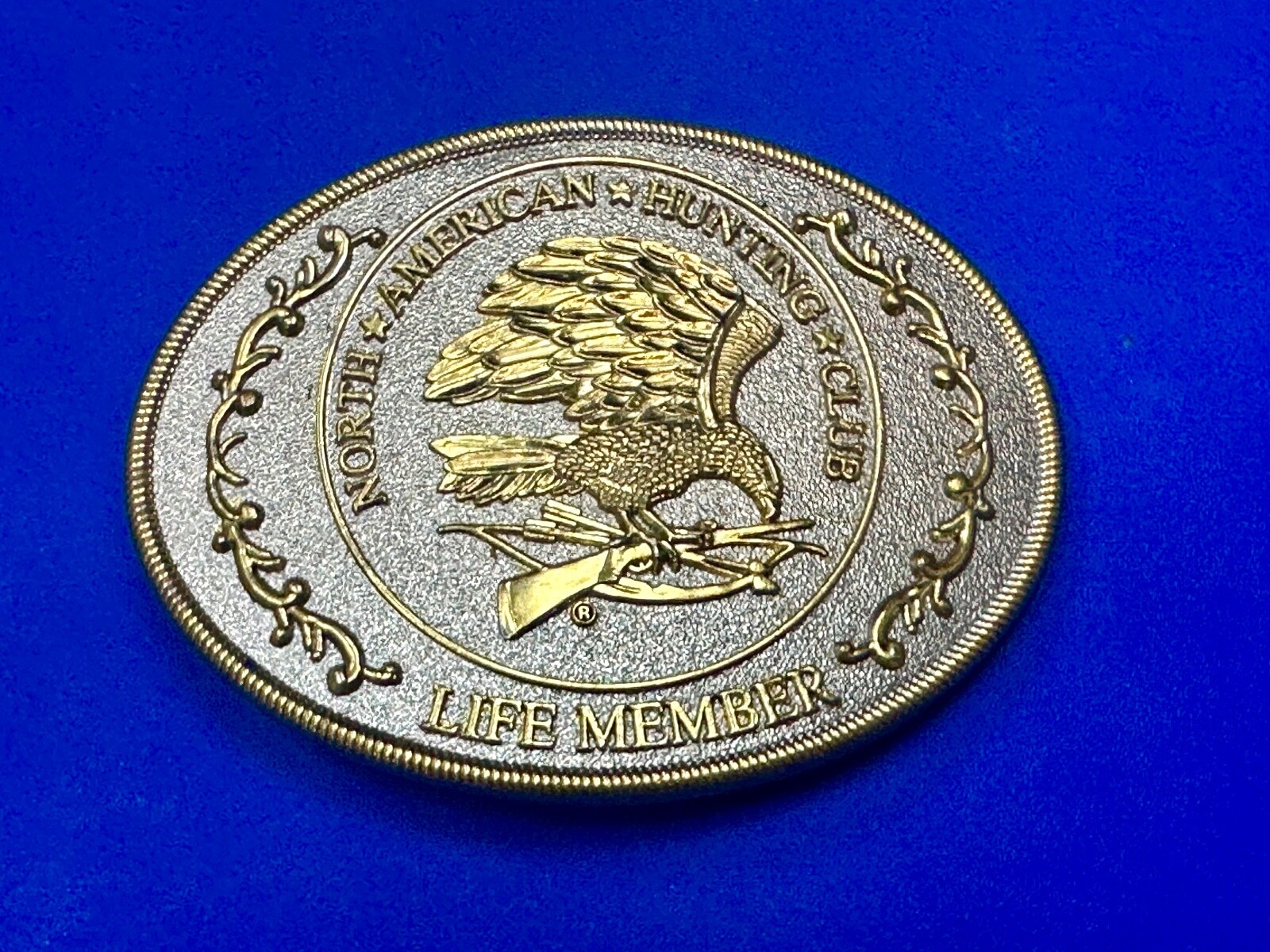 North American Hunting Club Belt Buckle Of Life Member Eagle Rifle Emblem