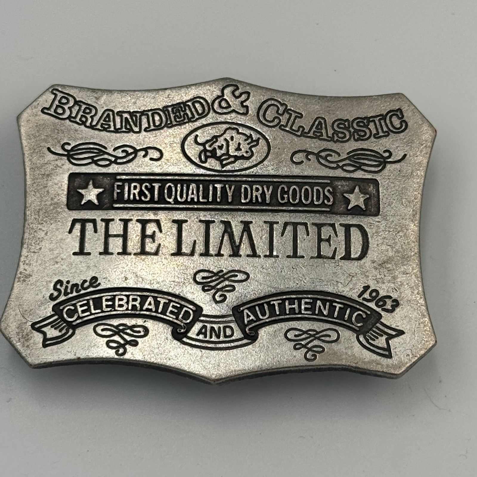The Limited Vintage Belt Buckle Silver Tone First Quality Dry Goods Italy