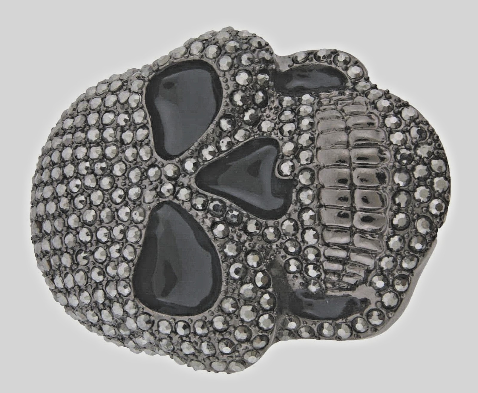Skull Belt Buckles Skeleton Gunmetal Bling Metal Pirate Halloween Party Costume