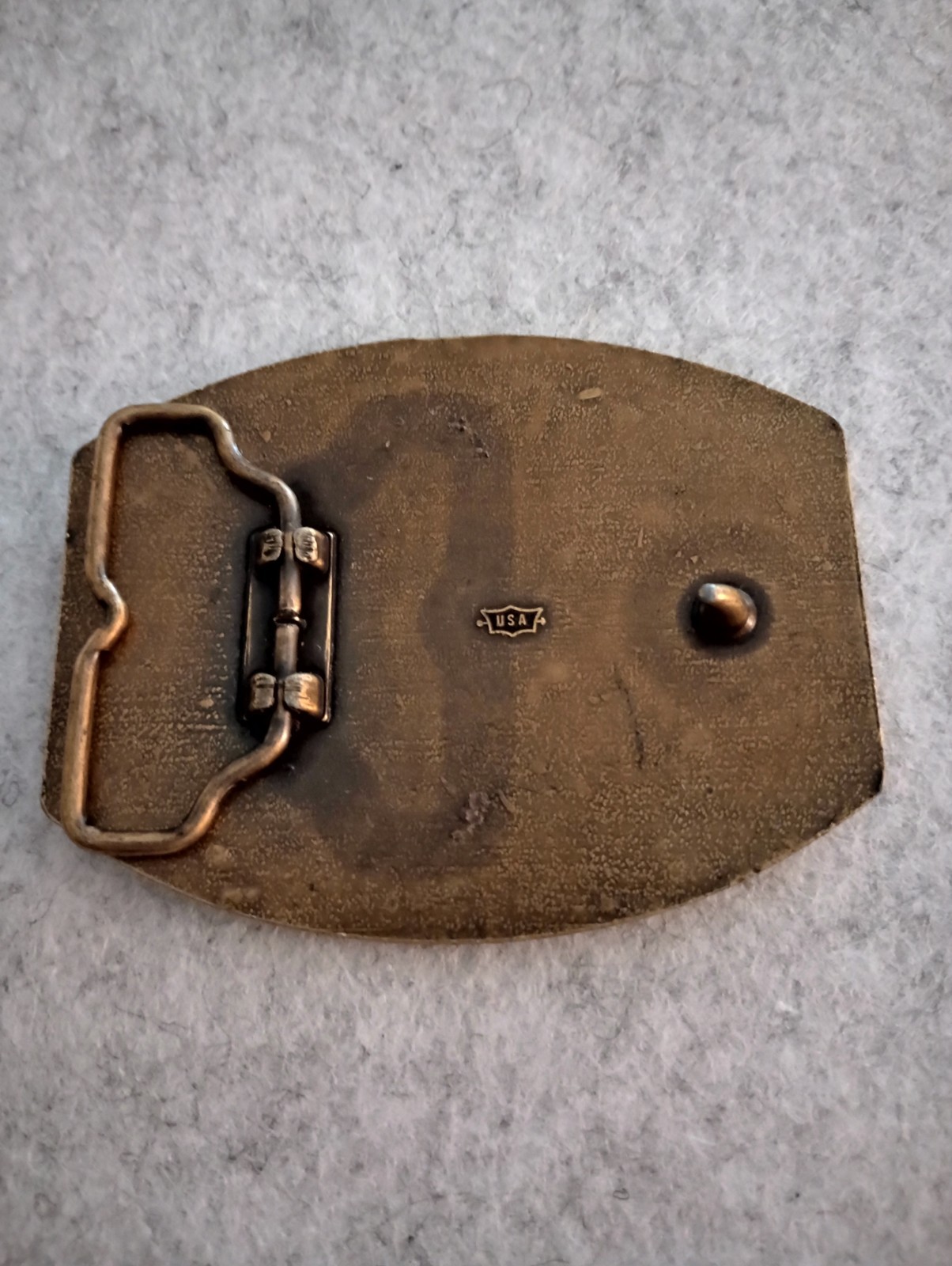 1988 NRA WHITTINGTON CENTER BELT BUCKLE 15 Year Brass USA 3.5×2.75&Prime;