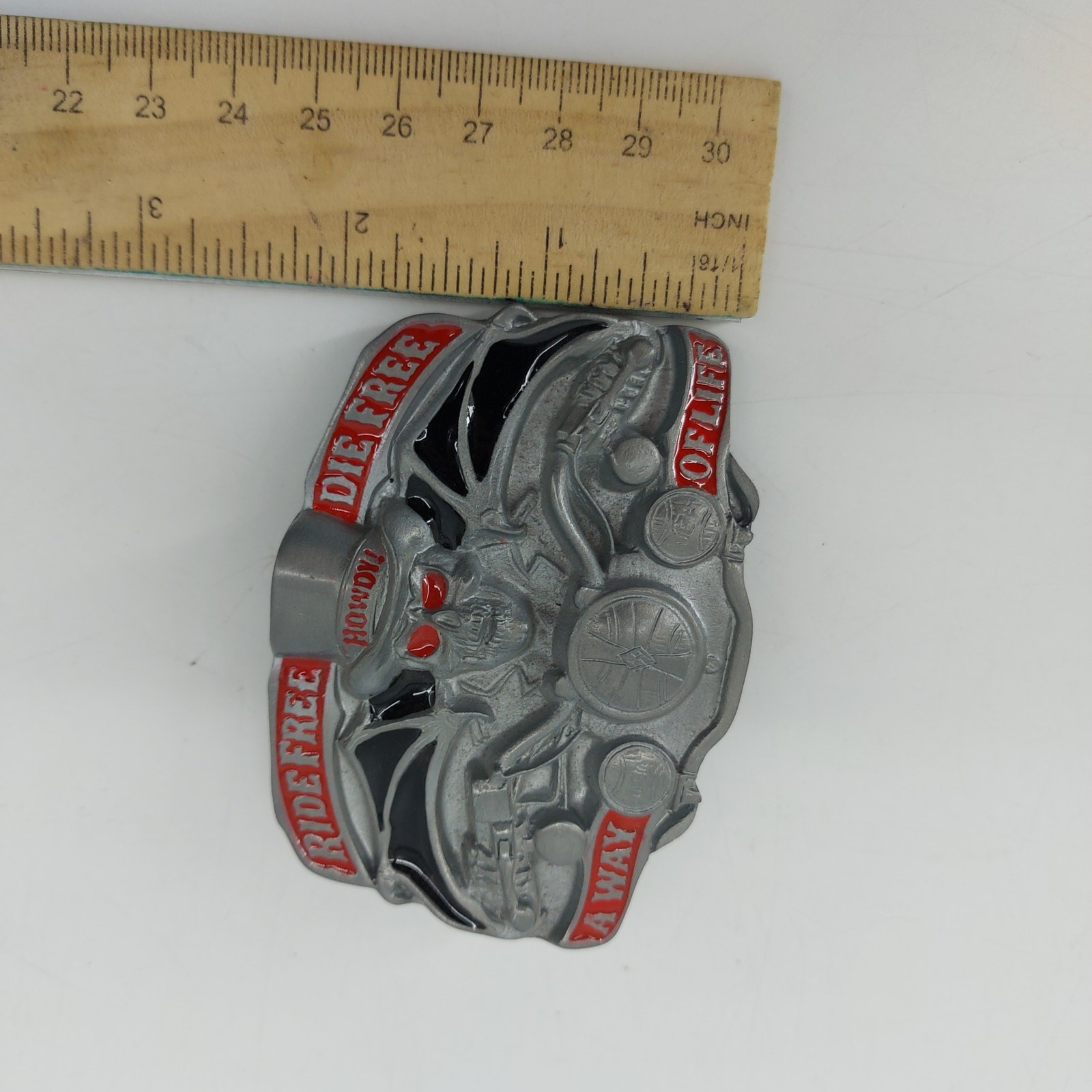 Ride Free Die Free A Way of Life Howdy Biker Belt Buckle Skull