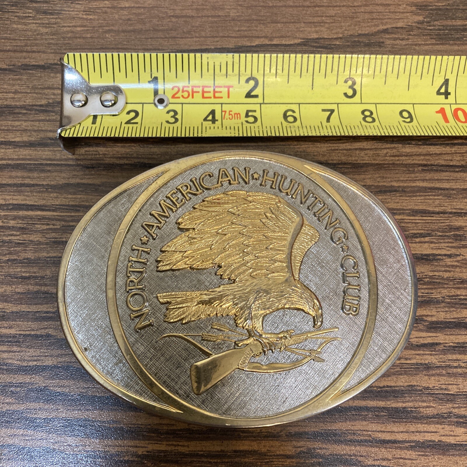 North American Hunting Club Eagle 24K Gold&Rhodium Over Solid Brass Belt Buckl