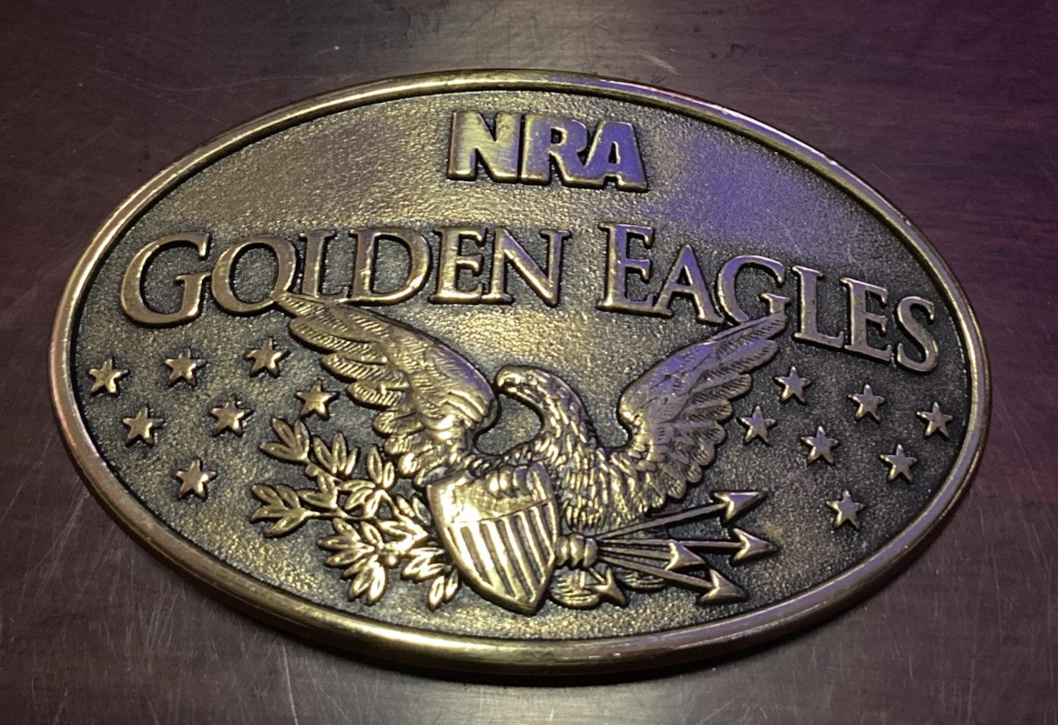 NRA Golden Eagles Commemorative Belt Buckle Brass USA