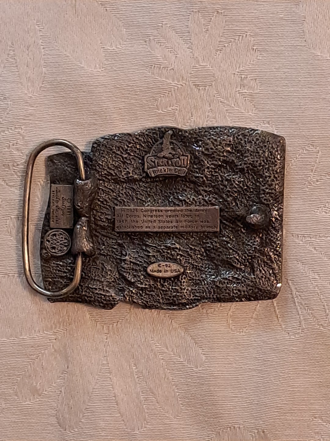 US Air Force Military Belt Buckle Amarican Flag Eagles Wings USA