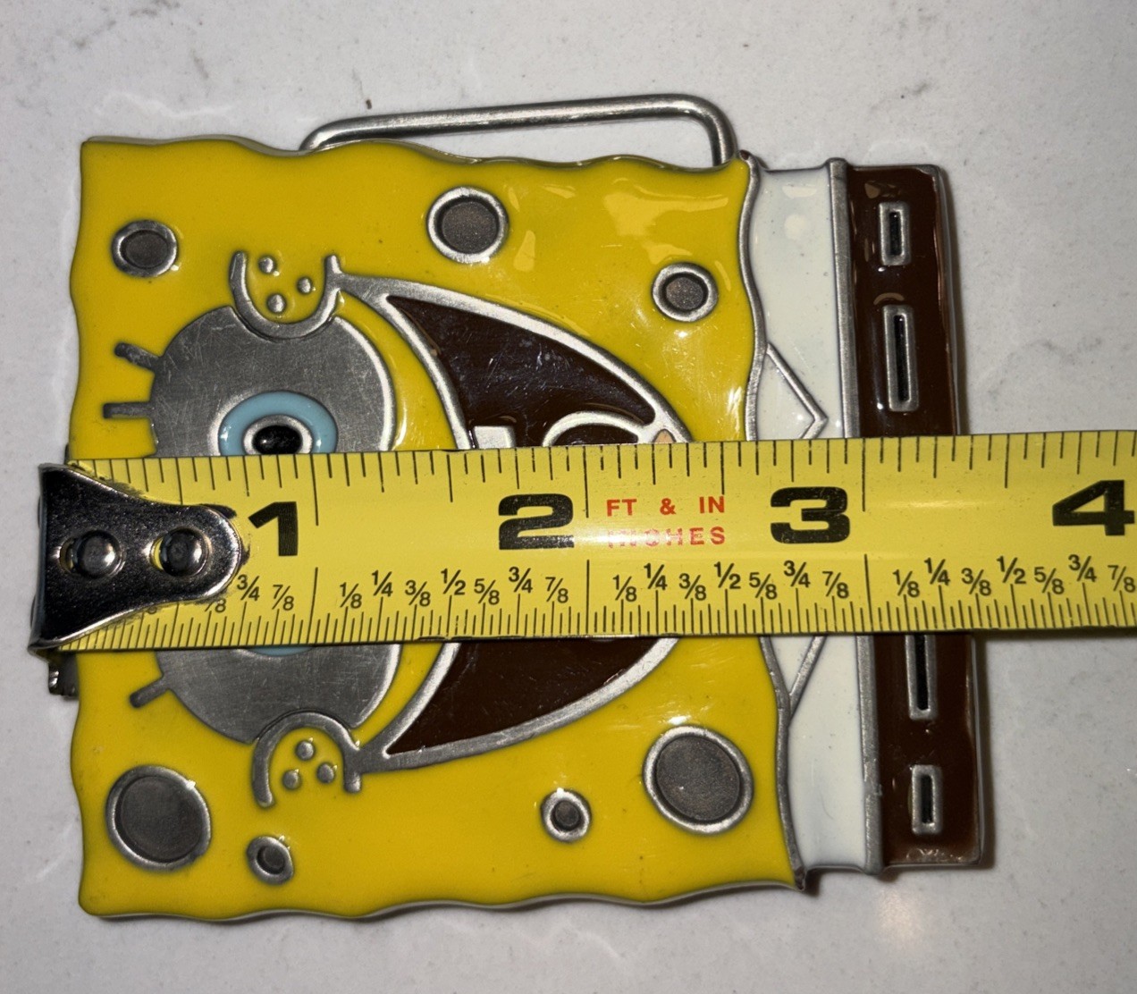 SpongeBob SquarePants Enamel Buckle Nickelodeon Cartoon Yellow Metal (B1-D16)