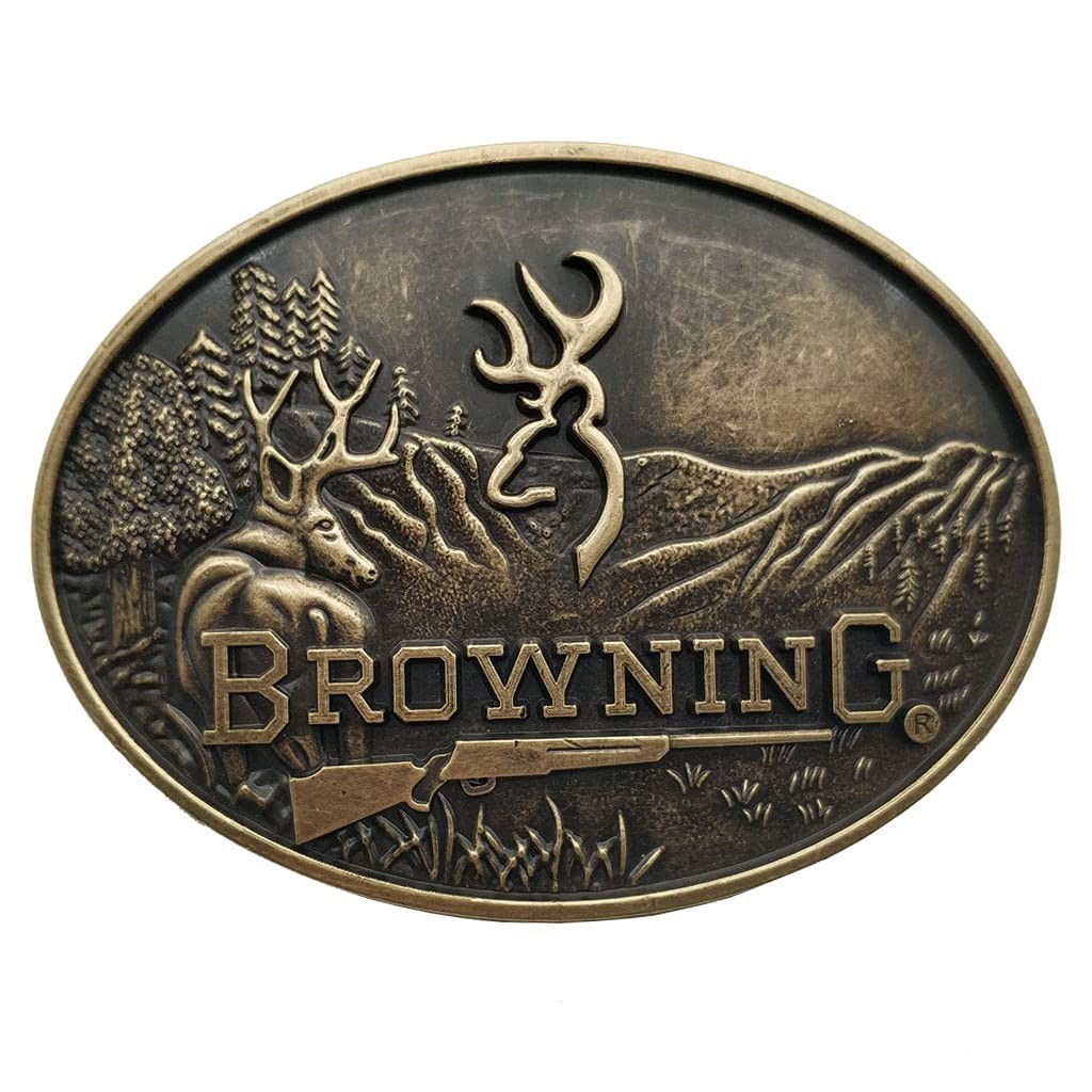 Xwest Country Hunting Belt Buckle Cowboy Western Buckles 1.5inch, Bronze
