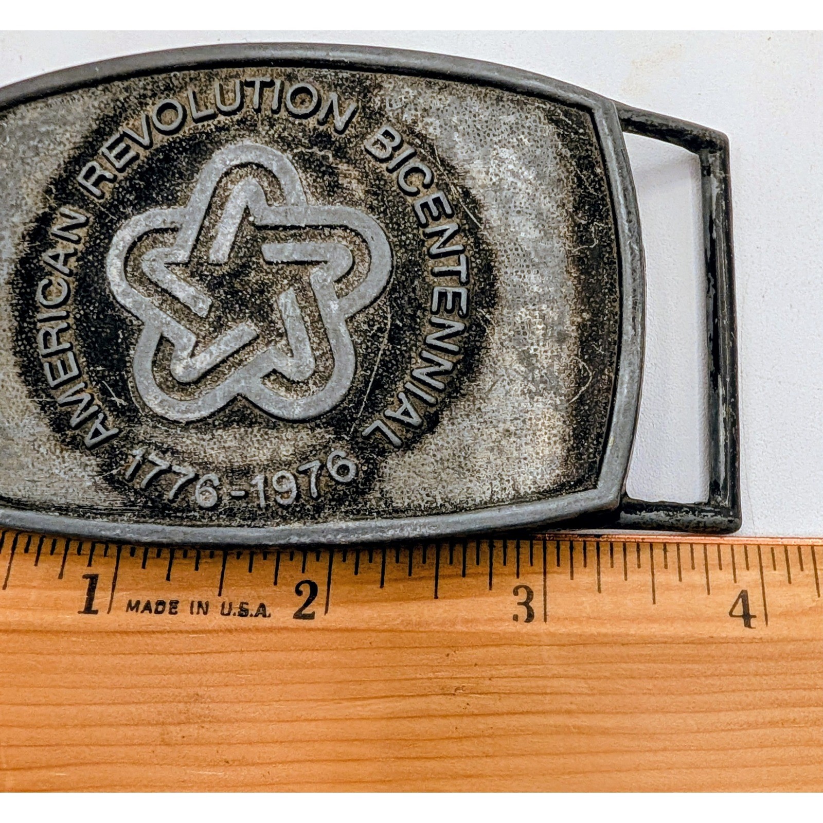Vintage Lee Co American Revolution Bicentennial 1776-1976 Belt Buckle