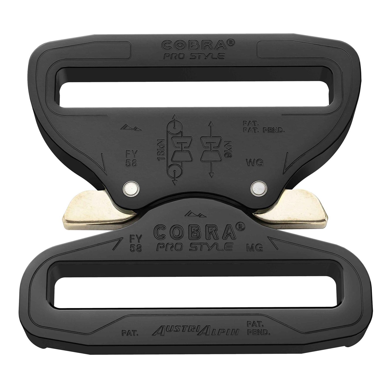 COBRA PRO STYLE Belt Buckle 58mm Quick Release Heavy Duty Aluminium Black