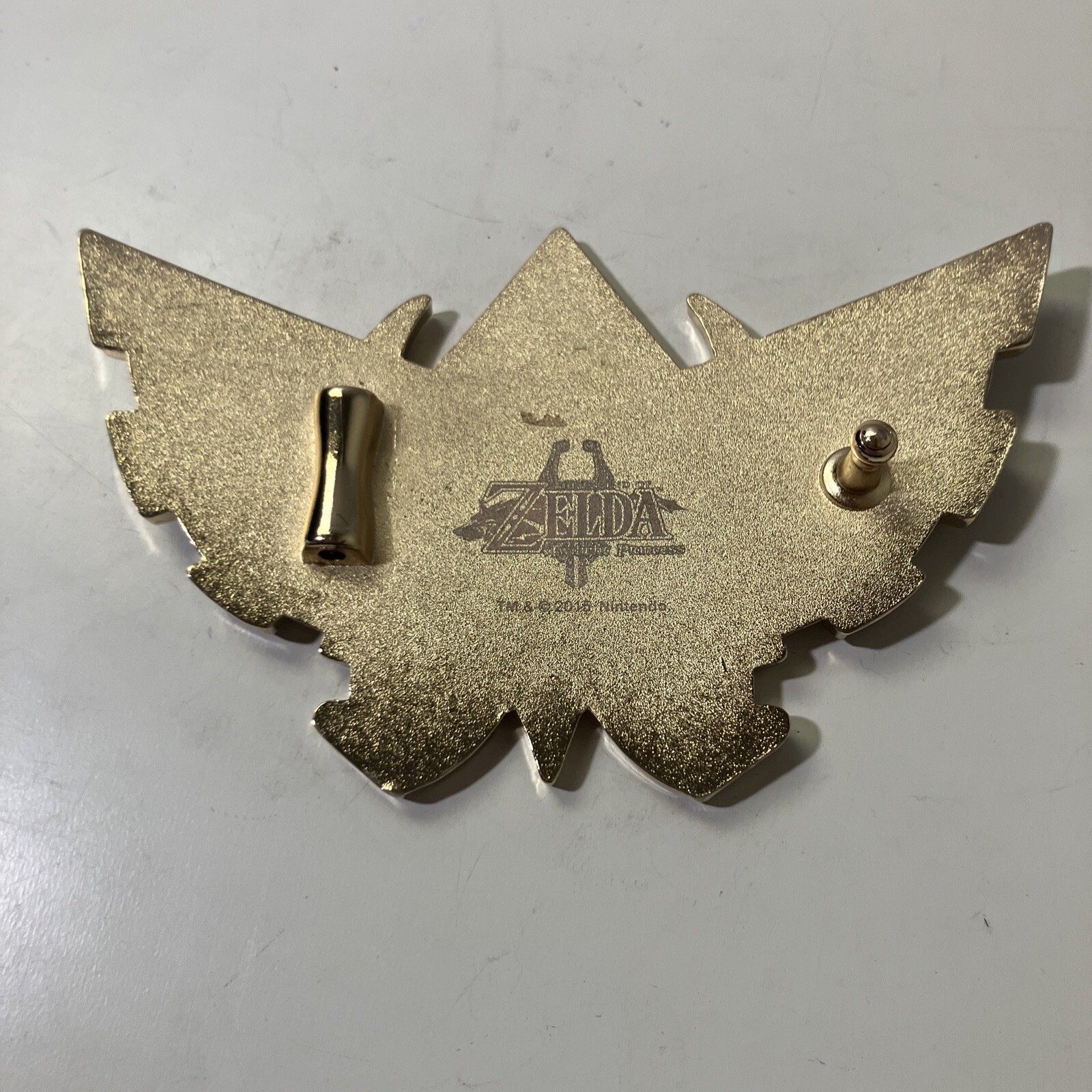 Nintendo Buckle The Legend Of Zelda Black and Gold Triforce Belt 4.75 x 2.75”