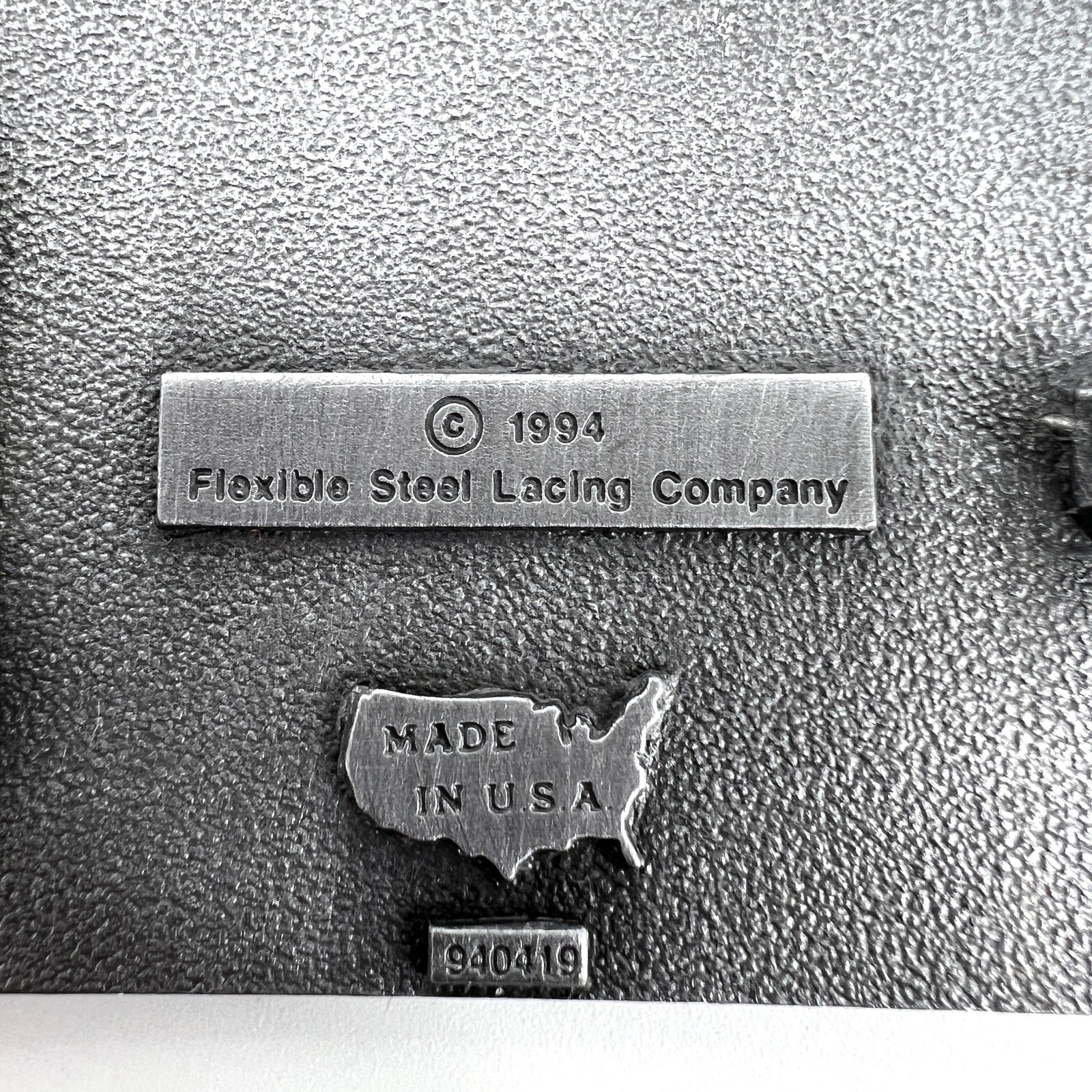 Vintage 1994 FLEXCO Flexible Steel Lacing Company USA Belt Buckle 2&Prime;x3&Prime;