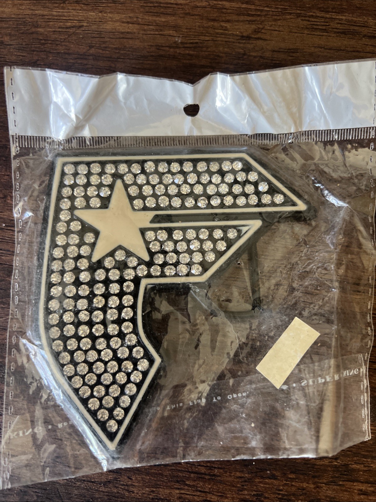 Famous Stars And Straps Belt Buckle Black/ Clear Rhinestones
