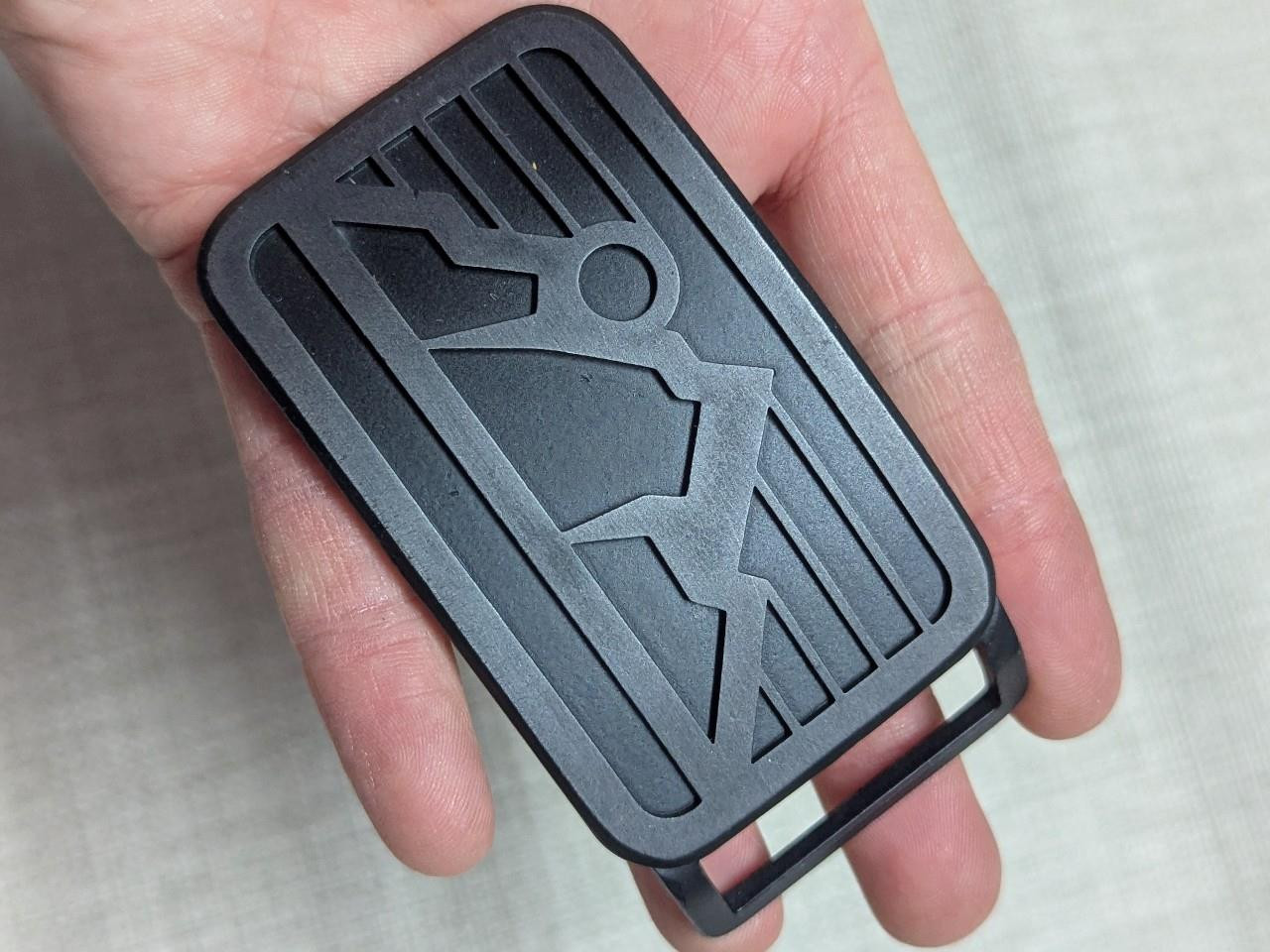 FOSTER WELD belt buckle MOUNTAIN elevation GUN METAL black-gray WESTERN handmade