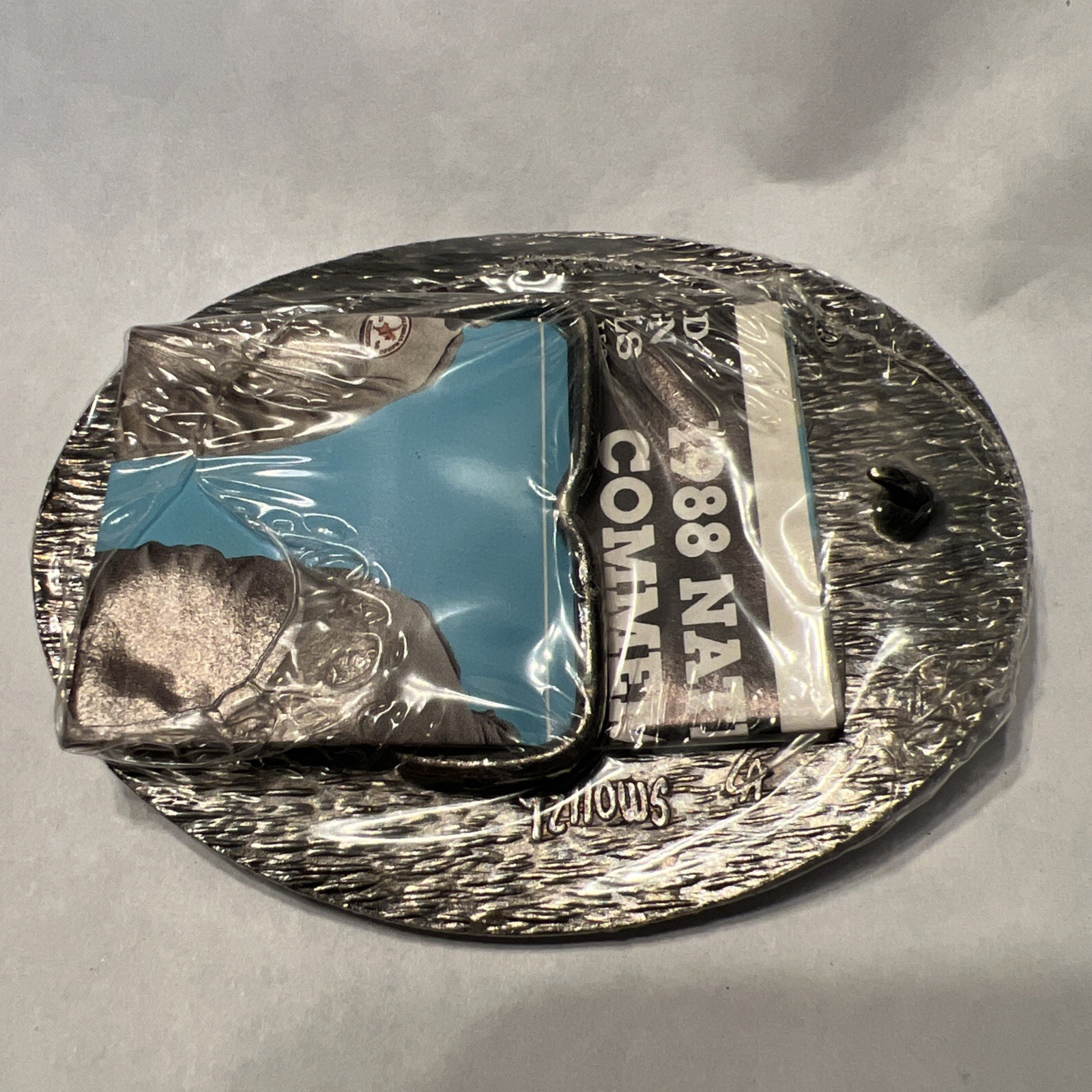 Hesston Vintage Rodeo Belt Buckle 1988 METAL Original Wrap National Finals NFR