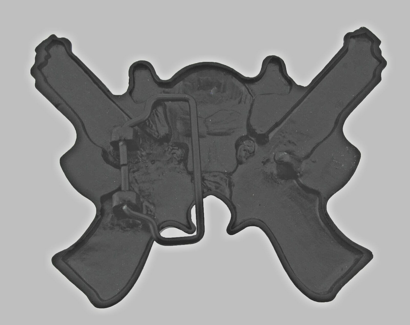 Skull Belt Buckles Gun Black Metal Emblem Vintage Style Men Women Goth Tattoo