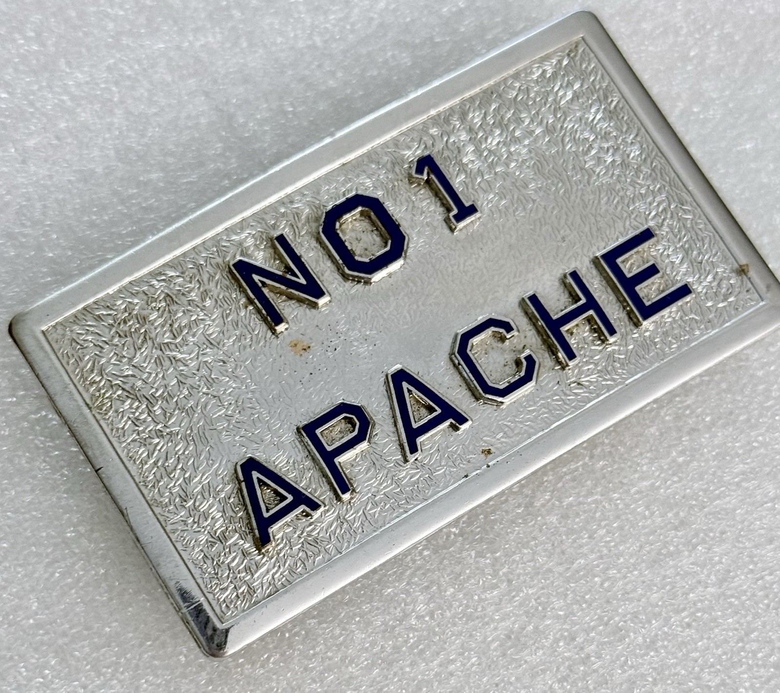 NO 1 APACHE Silver and Blue Belt Buckle 2 in Reg US Pat Off OOAK – PLEASE READ –
