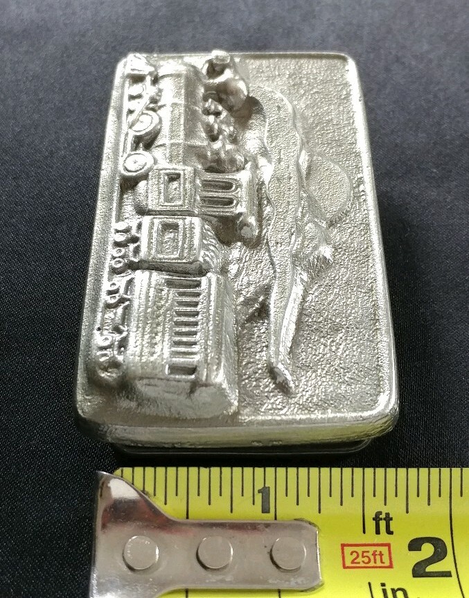 TRAIN STEAM ENGINE AMERICAN LOCOMOTIVE SUN CLOUDS CAR TENDER BELT BUCKLE