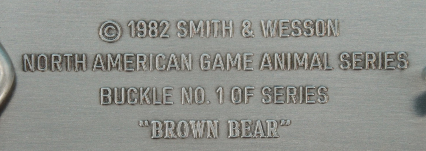 VTG 80s Smith & Wesson « Brown Bear » Western Belt Buckle