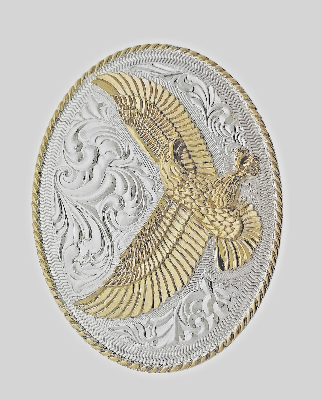 Eagle Belt Buckle New Men Gold Engraved Silver Metal Western Style Cowboy Rodeo