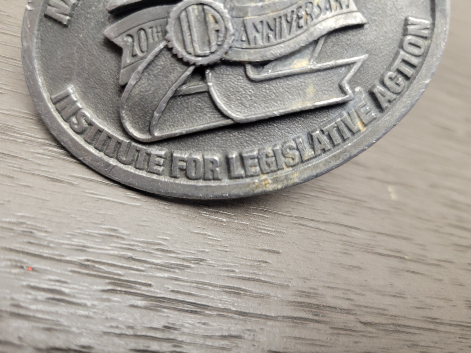 NRA BELT BUCKLE 20th ANNIVERSARY NATIONAL RIFLE ASSOCIATION INSTITUTE FOR ACTION