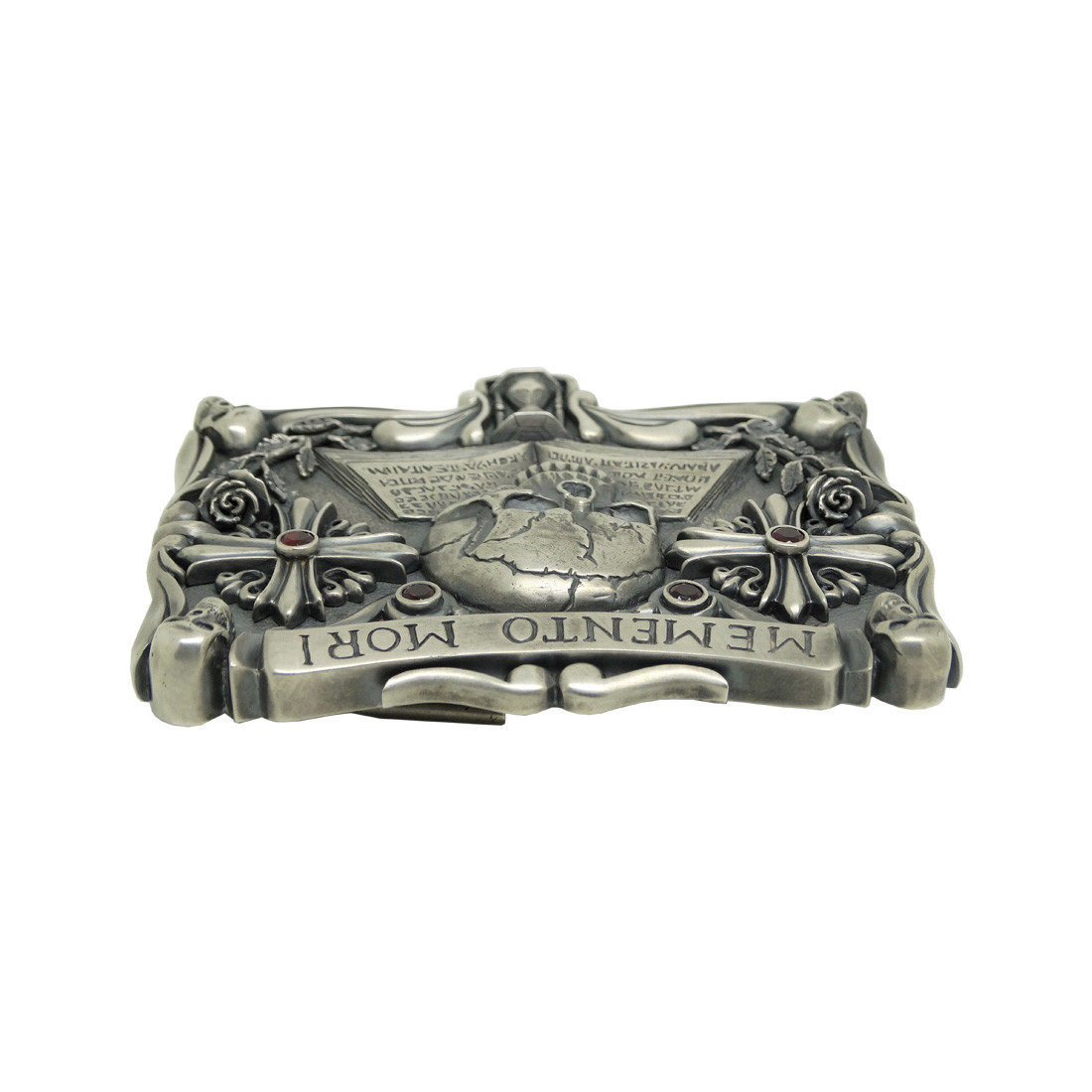 Handmade Sterling Silver Skull Mens Biker Belt Buckle Masonic мemento mori