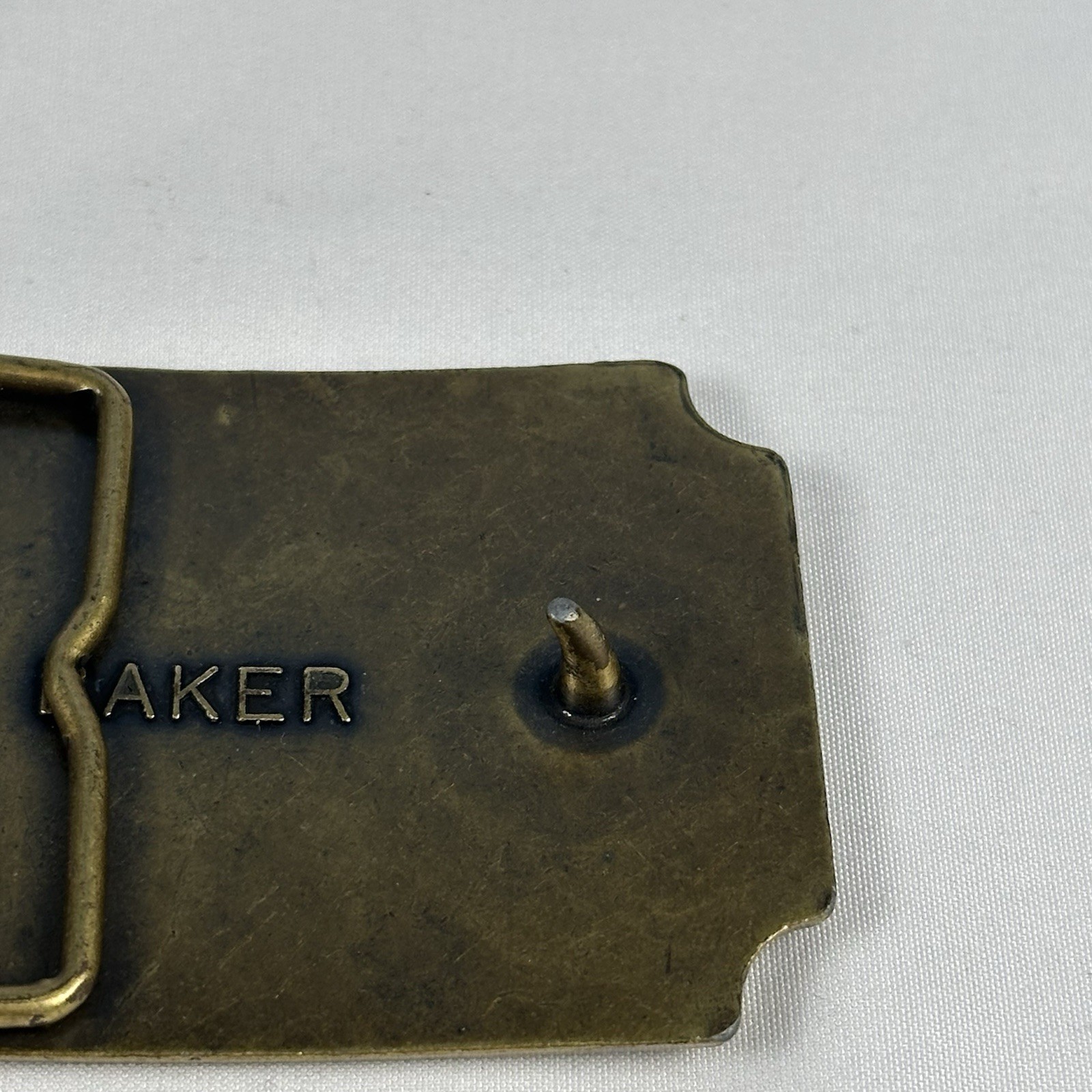 Vintage Rockwell Graphic Systems Newsliner Goss Belt Buckle Brass Industrial
