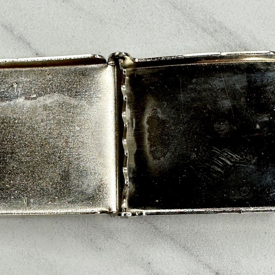 Silver Tone Web Clamp Military Style Slide Belt Buckle Simple Basic Unisex