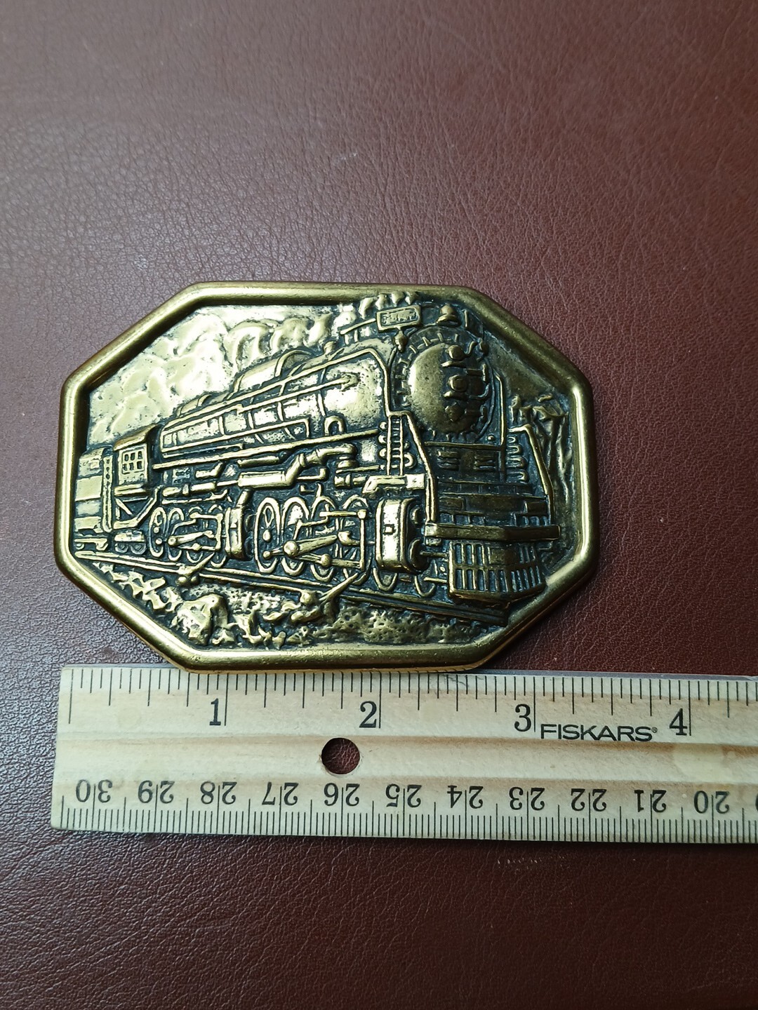 Vintage Avon Train Railroad 3D Brass Metal? Belt Buckle