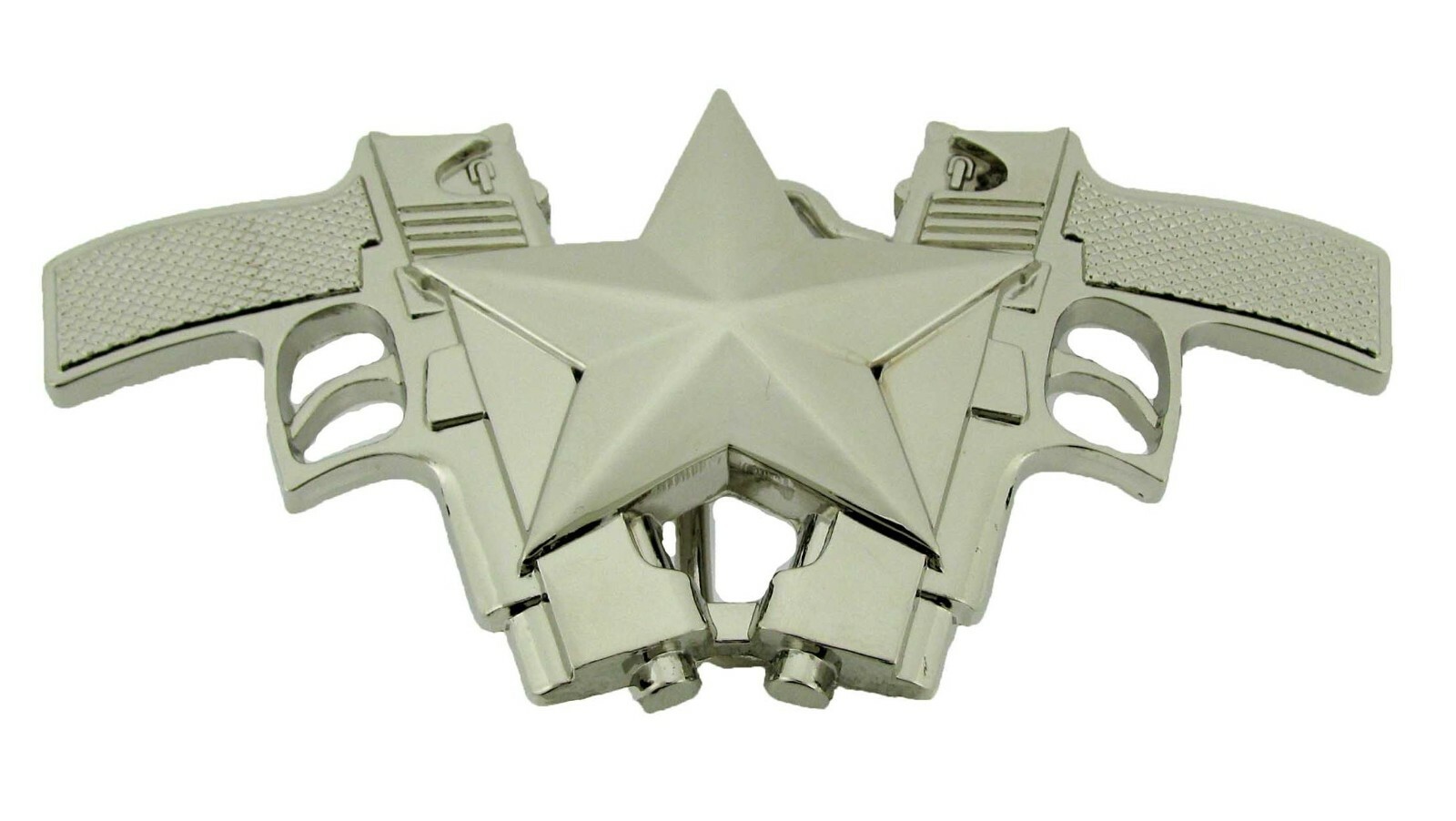 Rock Rebel Silver Famous Star & Strapes Belt Buckle Silver Gold Bling men women