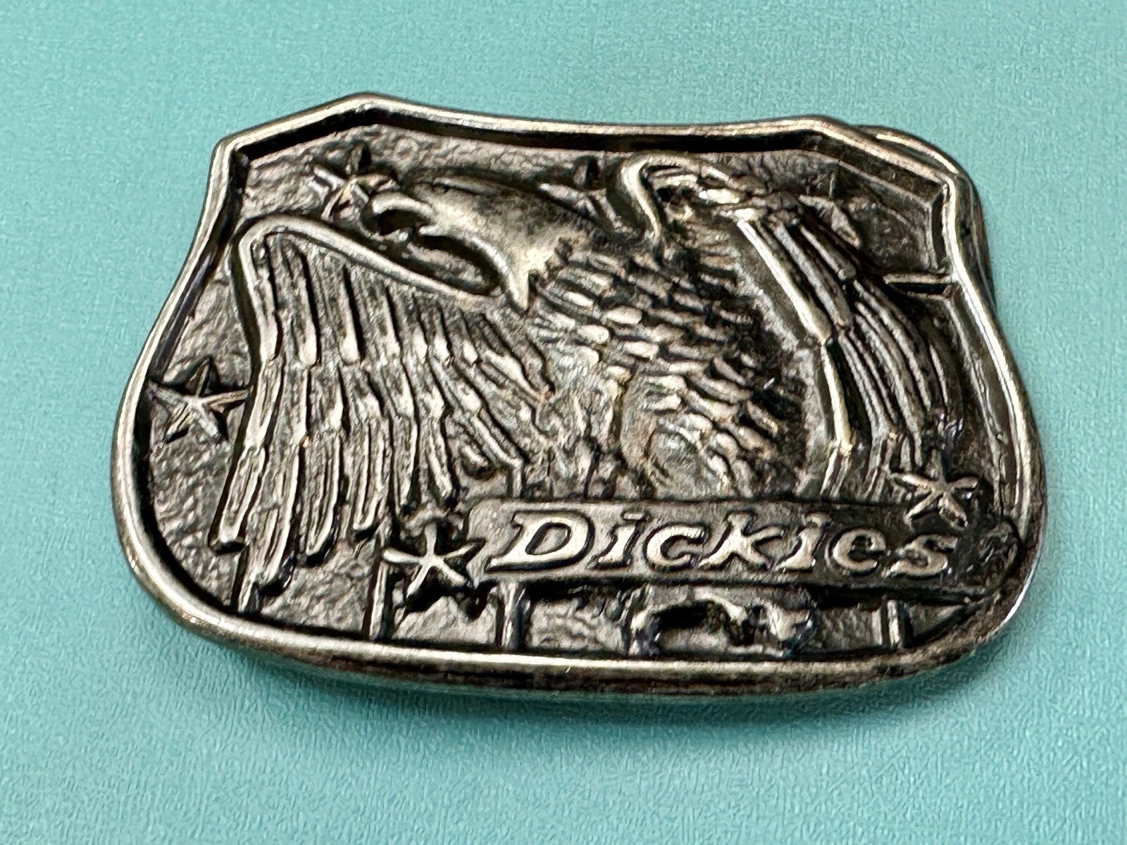 Dickies Screaming American Eagle and Stars USA Silver Tone Belt Buckle