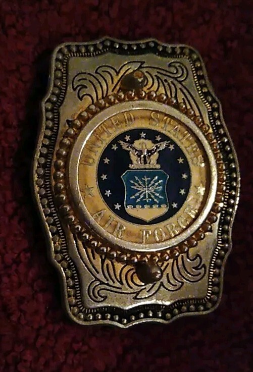 Vtg Alloy US Air Force Veteran Soldier Belt Buckle