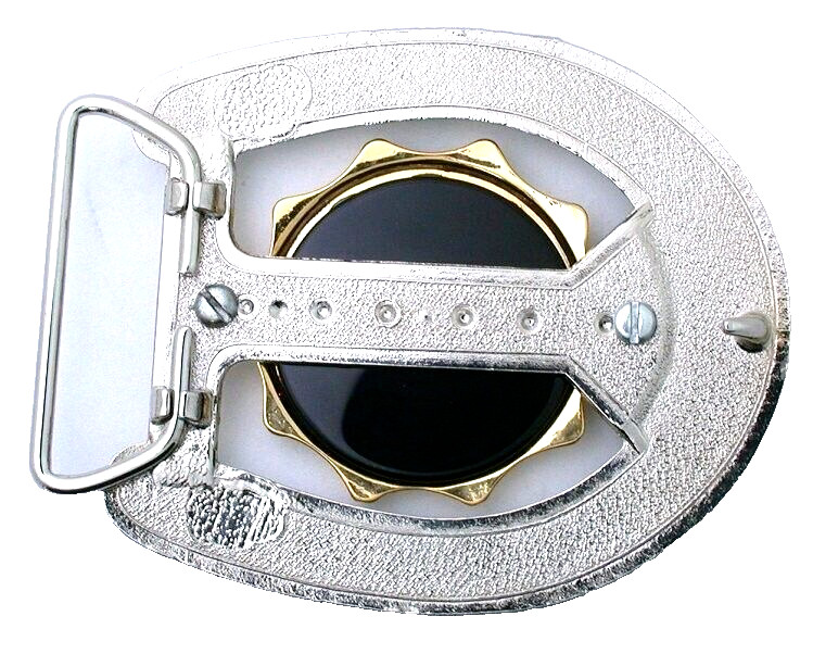 Black Onyx Resin Malachite Cab Silver Gold Color Horseshoe Buckle PBB61/32025