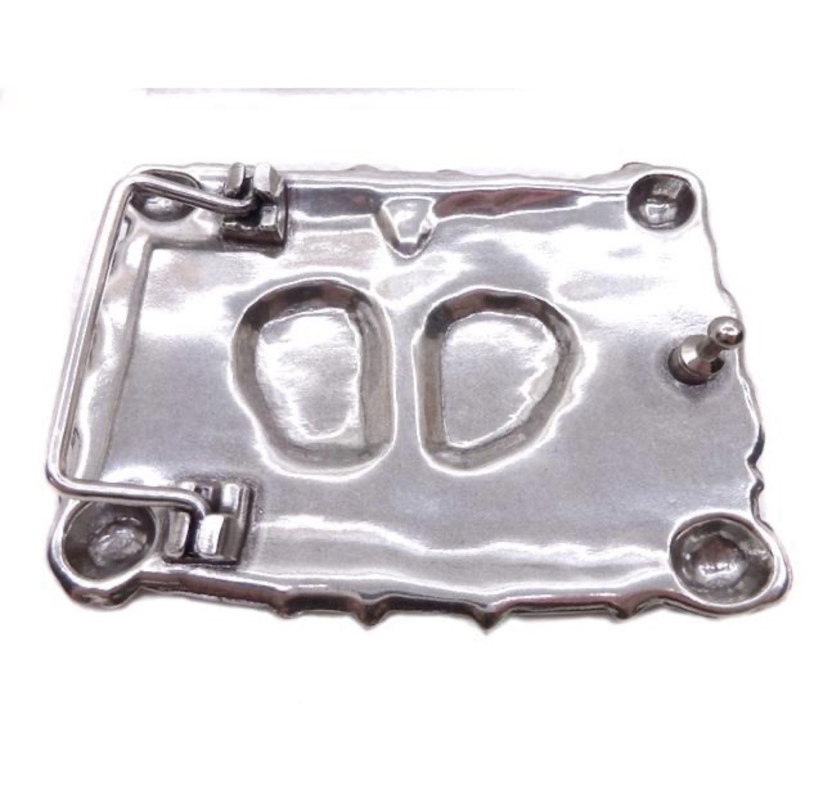 Gothic Skull Belt Buckle, Together for Eternity, Antique Silver Zamak