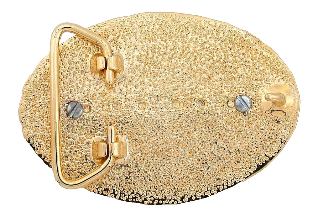 Gold Color Oval Western REAL 1921 Morgan Silver Dollar Belt Buckle EPBB270/11625