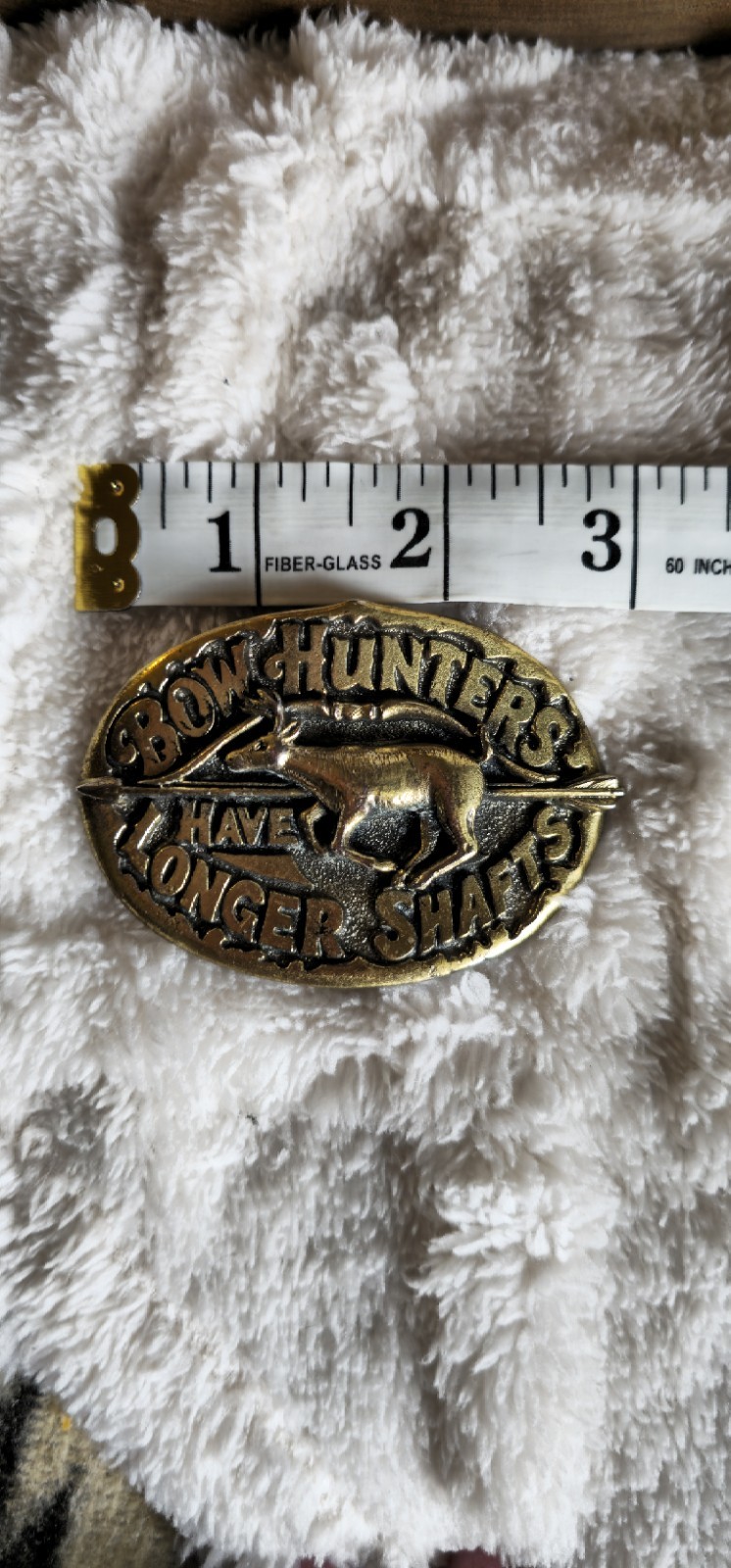 Vtg 1982 Great American Buckle Co Bow Hunters Have Longer Shafts Serial 522 Deer