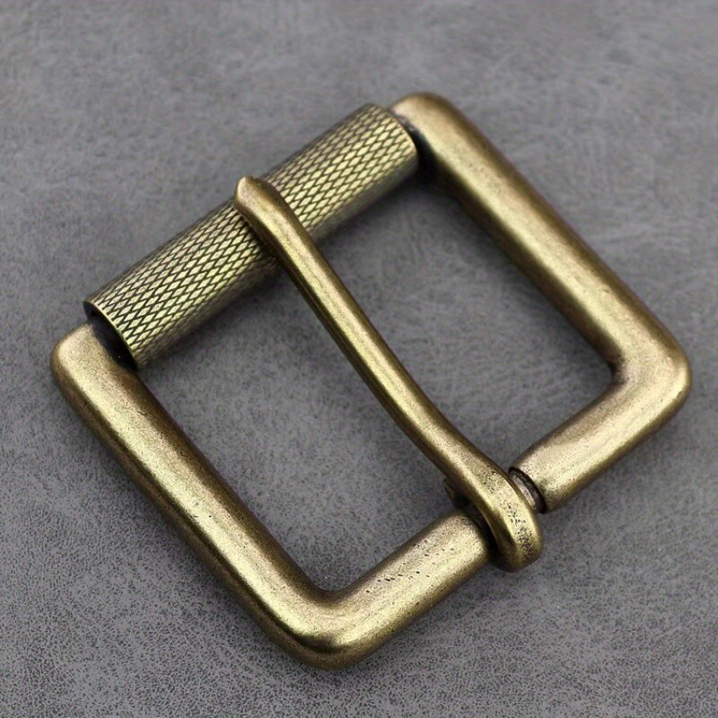 Mens Replacement Brass Roller Buckle Heavy Duty Single Prong Belt Buckle