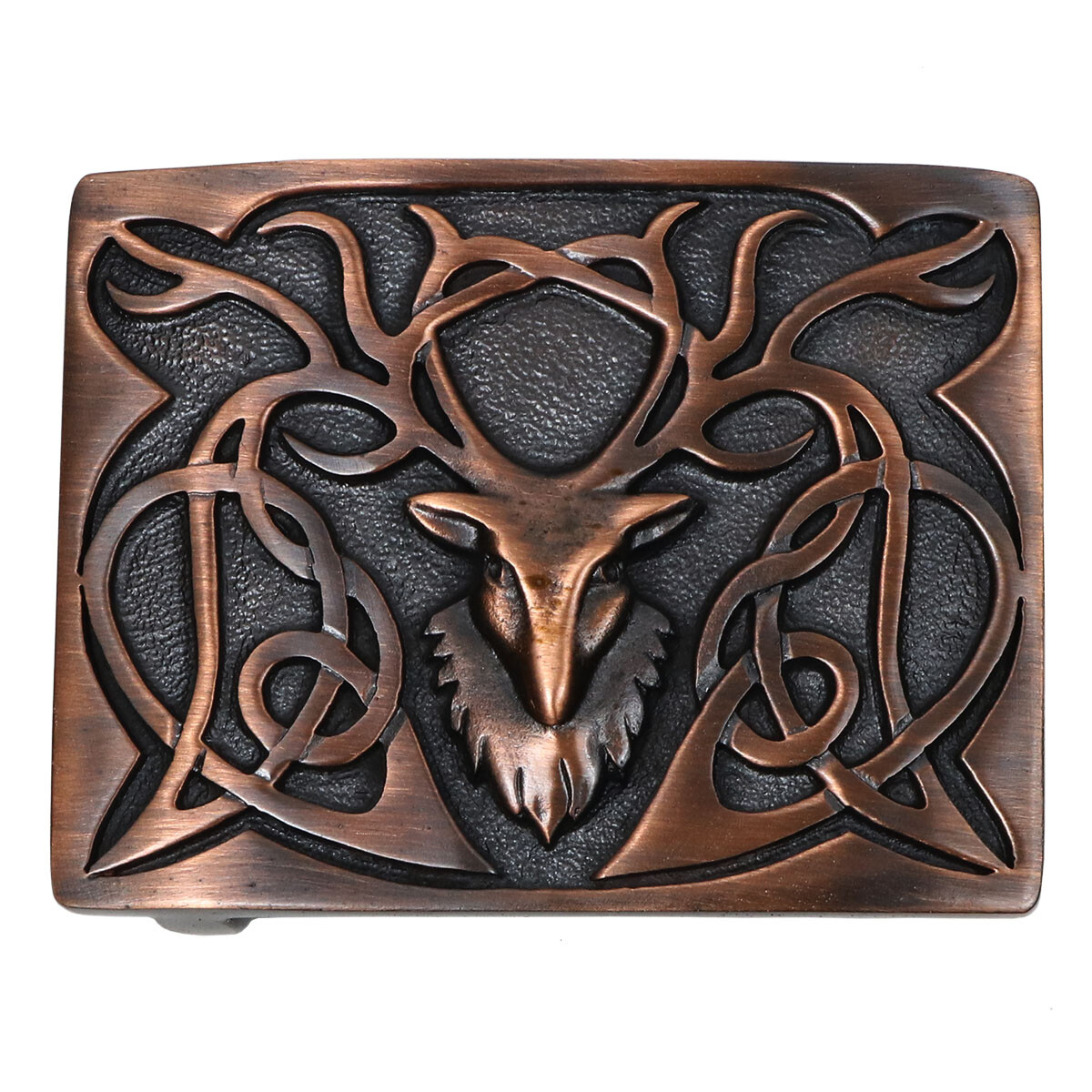 Stag&rsquo;s Head Bronze Kilt Belt Buckle – Made in Scotland